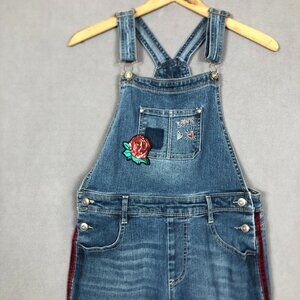 Wonder Nation Overalls Girls XL (14/16) Embellished Red Velvet Accent Boho Retro